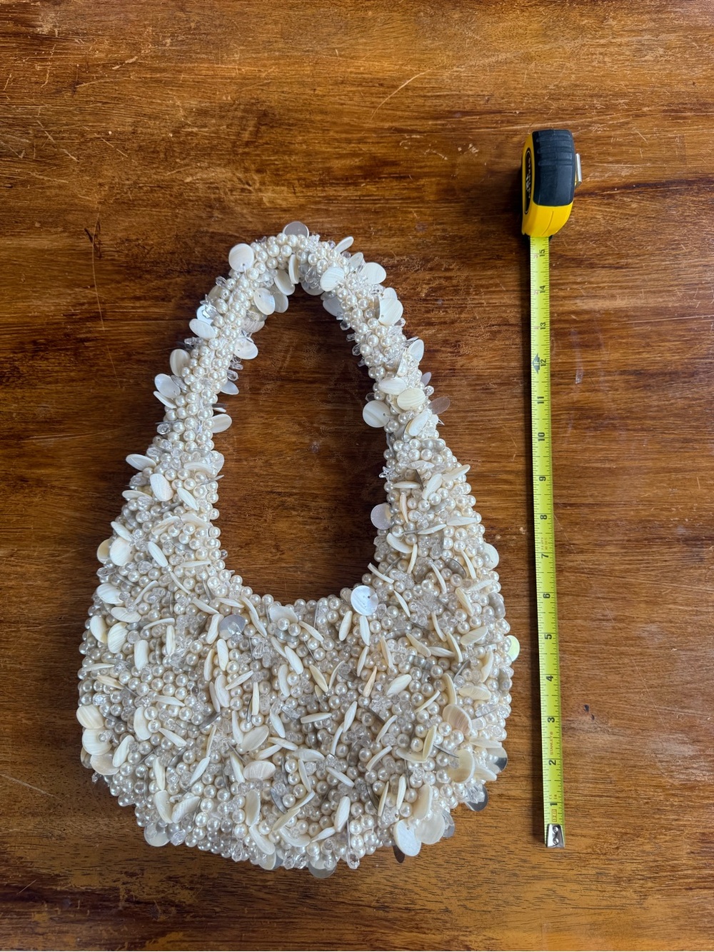 Pearl & Shell Embellished Handbag - Ivory - Picture 4 of 6